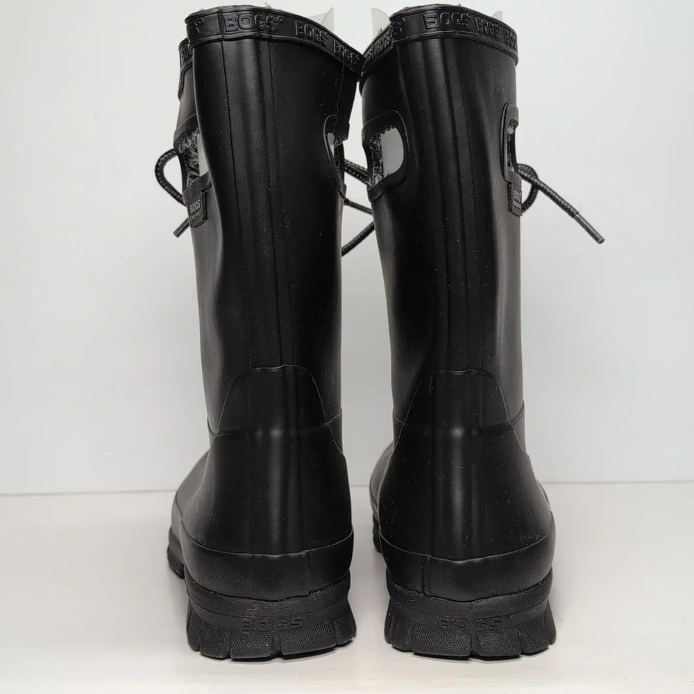 Bogs black amanda plush insulated waterproof rain boot women's size 6 EU 37